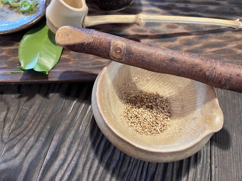 窯上げ素麺の薬味のすりごま